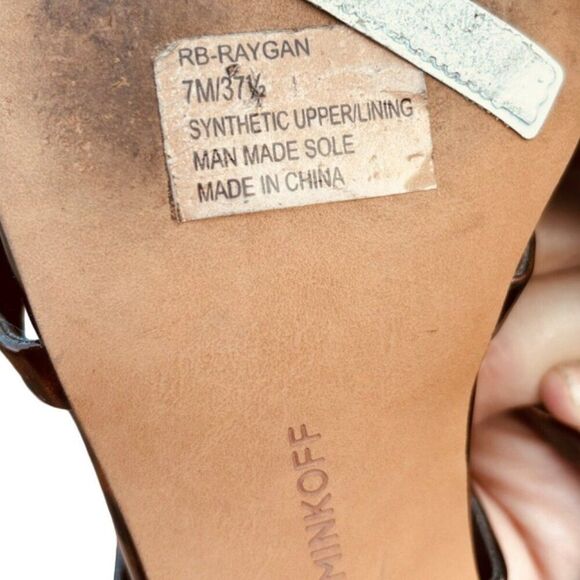 REBECCA MINKOFF 7 37.5 Raygan Seed Bead Fringe Tortoise Print Heeled Mule Sandal - Picture 13 of 14